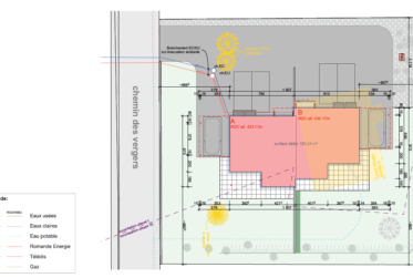 Terrain à bâtir avec permis accepté – Deux villas contiguës